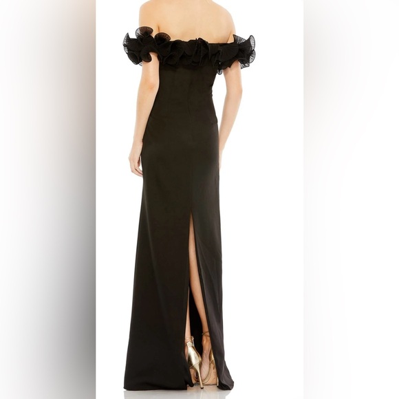 Mac Duggal Black Off-Shoulder Sheath Dress - Picture 3 of 3